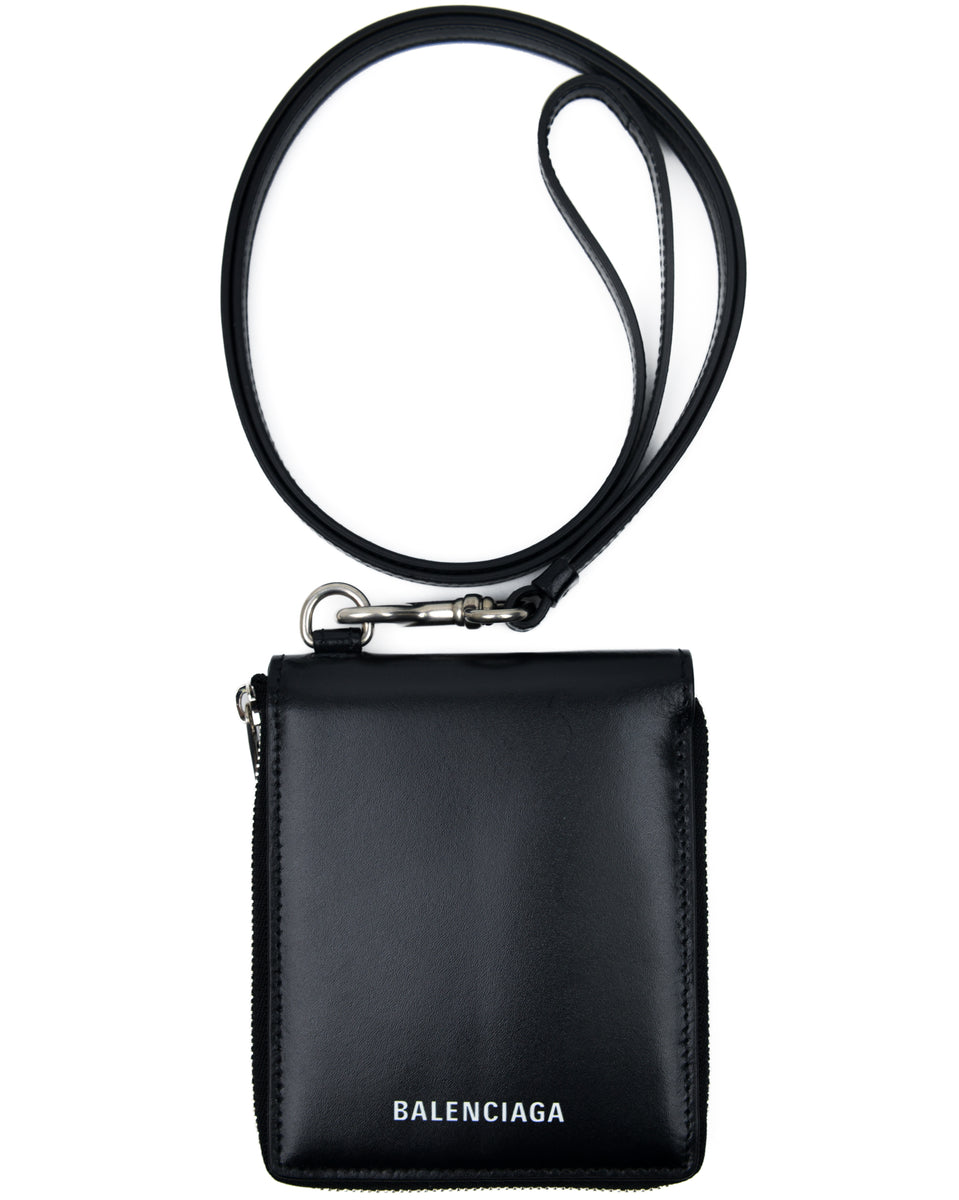小物 BALENCIAGA Logo Leather Wallet On Strap BALENCIAGA Logo Leather Wallet On Strap
