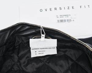 Oversized Leather Sleeves Bomber Jacket