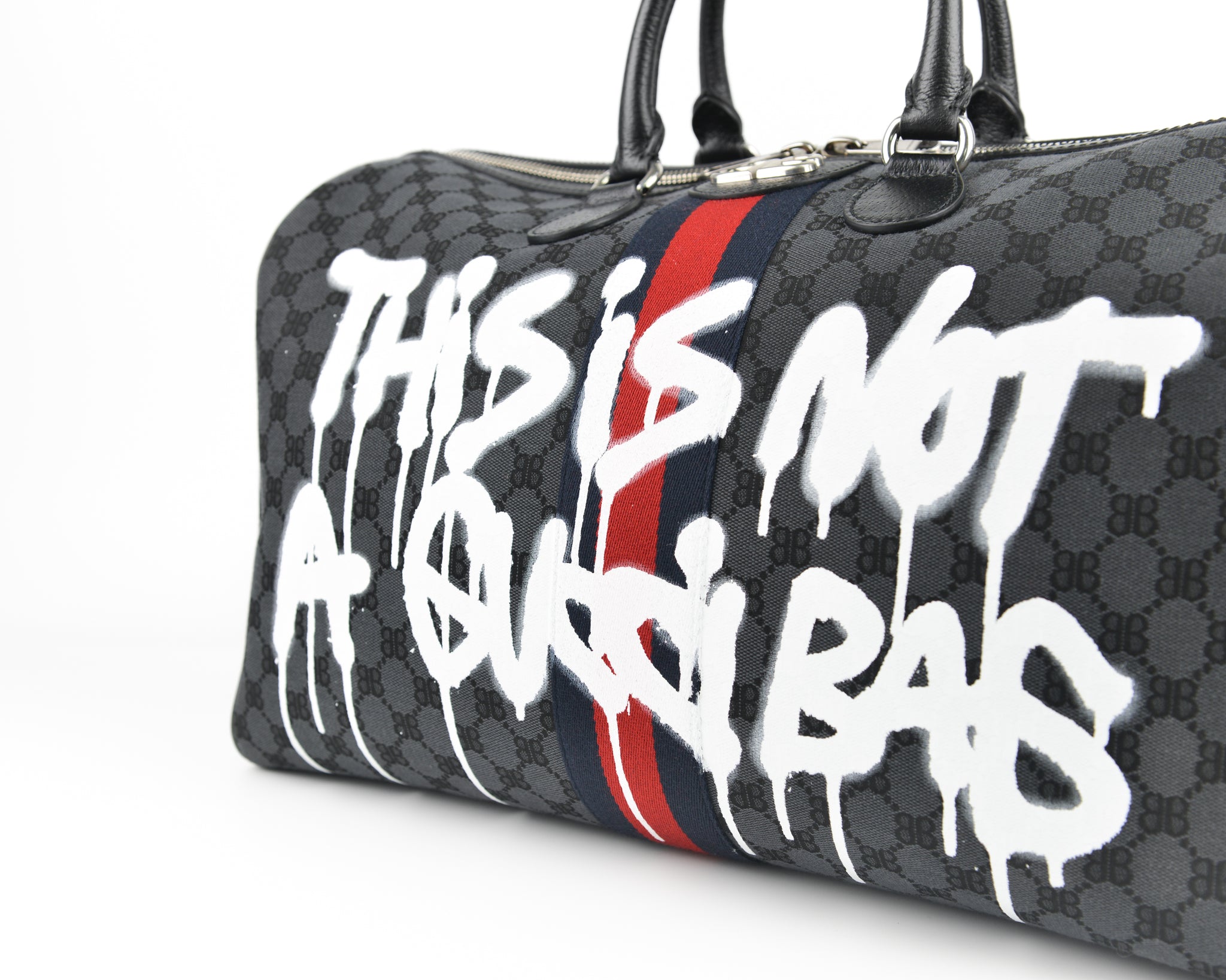 Limited Edition 188/350 - Gucci x Balenciaga The Hacker Project Graffiti Medium Duffle Bag
