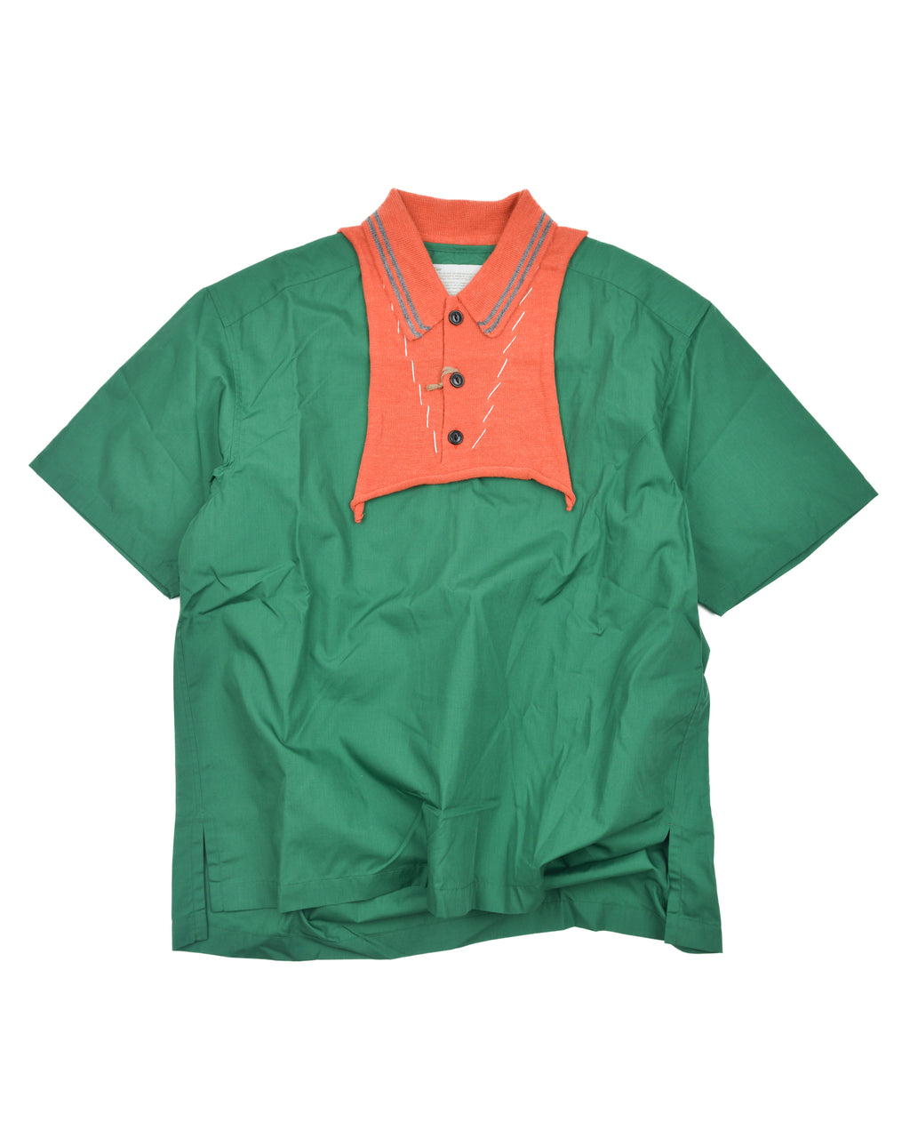 Patched Collar Polo Shirt