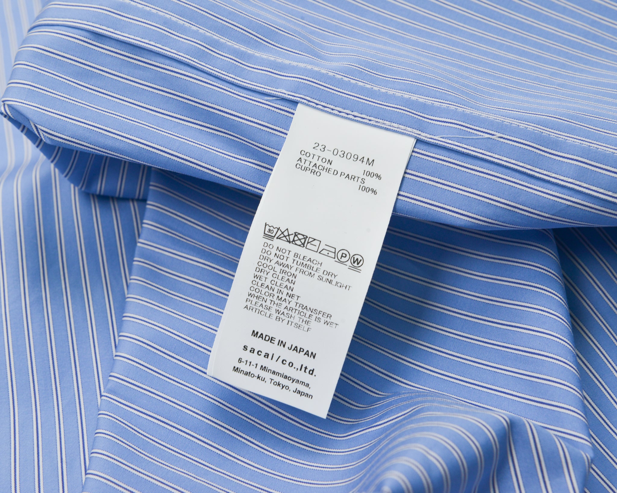 Sacai x Thomas Mason Cotton Poplin Layers Shirt