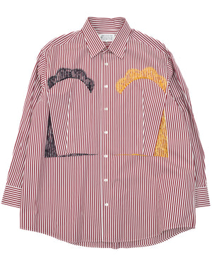 Lace Paneled Stripped Shirt