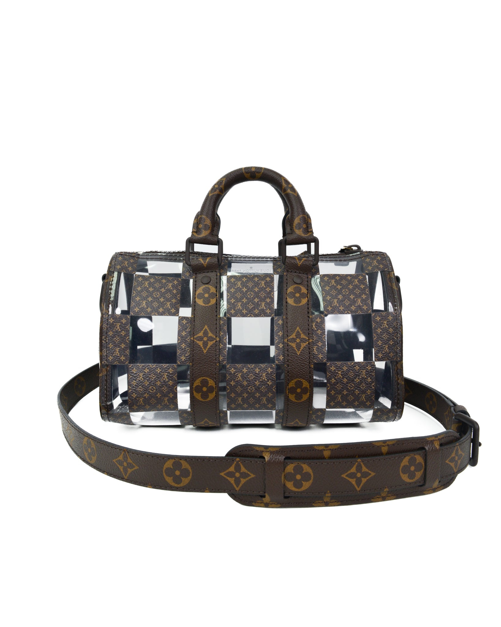 Monogram Chess Canvas and PVC Keepall Bandoulière 25 Bag