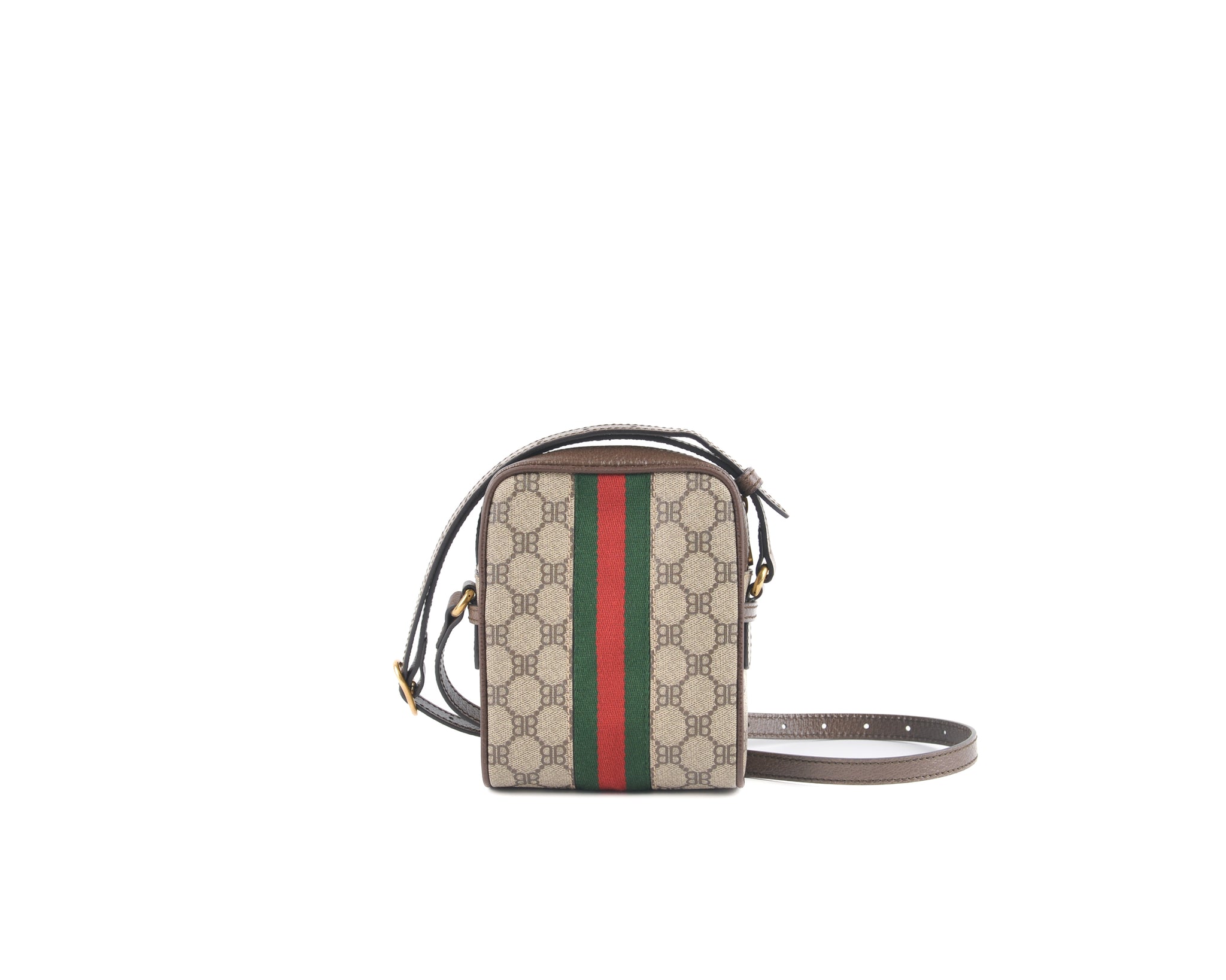 2021 Special Edition - Gucci x Balenciaga The Hacker Project Monogram Coated Canvas Shoulder Zip Bag