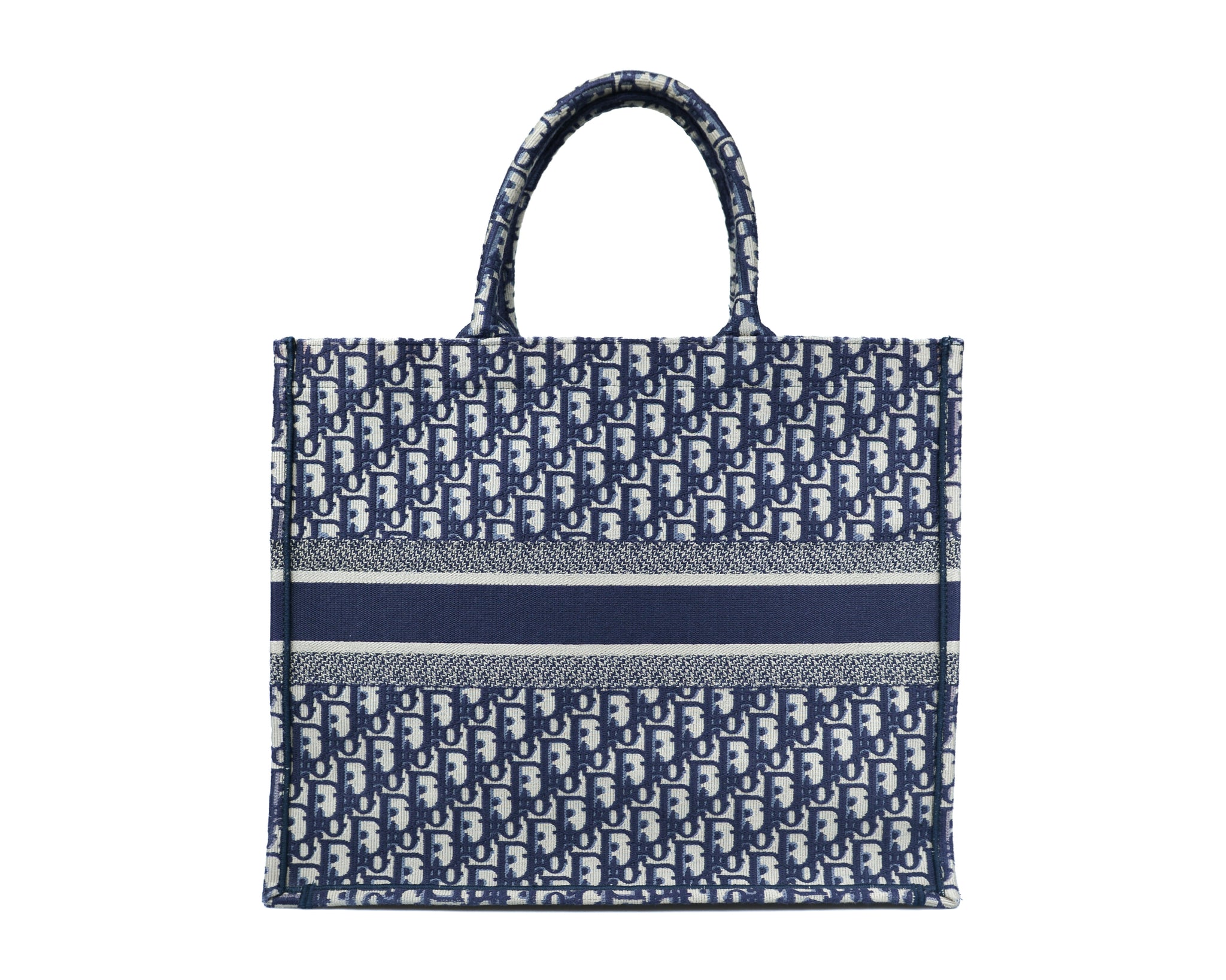 Large Dior Book Tote With Name Tag Charm - Dior Oblique motif