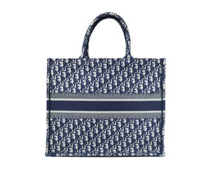 Large Dior Book Tote With Name Tag Charm - Dior Oblique motif