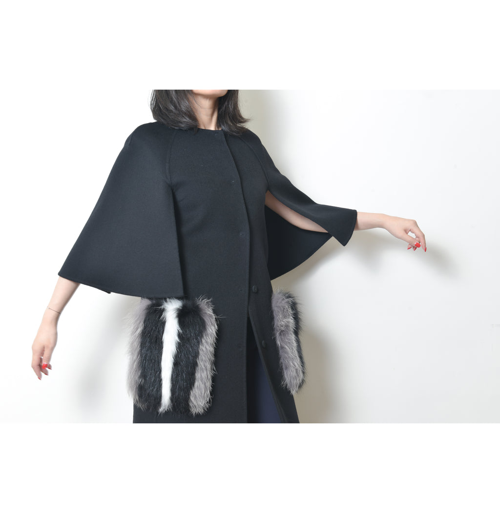 Fur Pocket Cape Coat