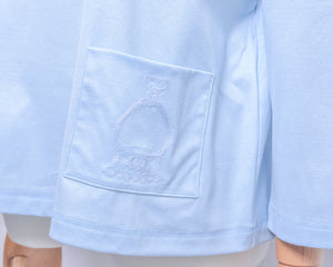 Boat Neck Embroidered Pocket T-shirt