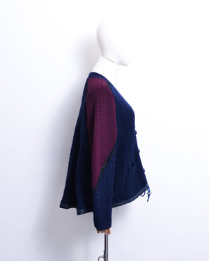 Panelled-Knit Cardigan